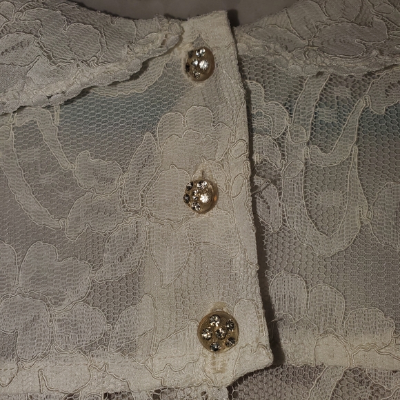 Vintage 50's Eve Stillman For Lord And Taylor Ivory Lace Dressing Gown Size M - Picture 3 of 7